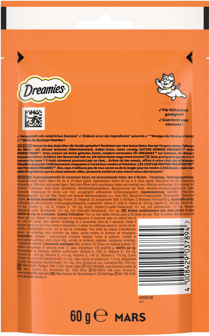 Dreamies Katzenleckerli mit Huhn